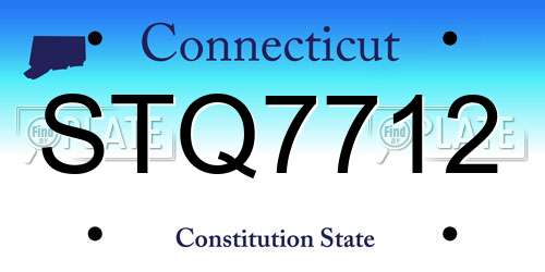 STQ7712 Connecticut License Plate