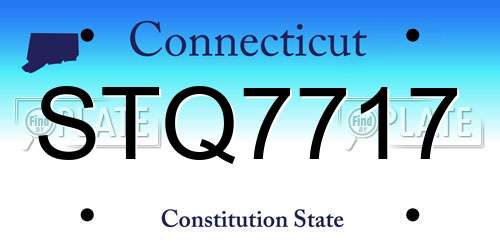 STQ7717 Connecticut License Plate