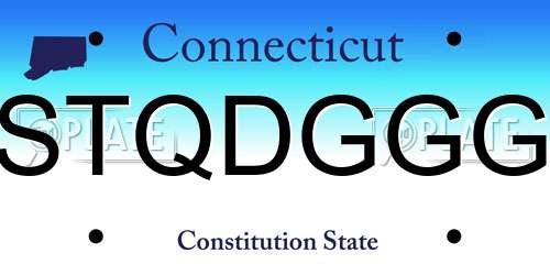 STQDGGG Connecticut License Plate