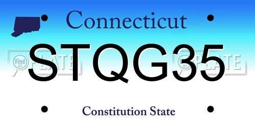 STQG35 Connecticut License Plate