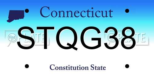 STQG38 Connecticut License Plate