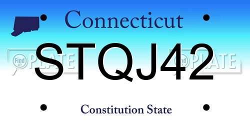 STQJ42 Connecticut License Plate