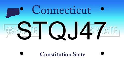 STQJ47 Connecticut License Plate