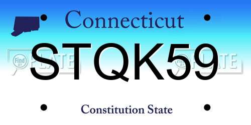 STQK59 Connecticut License Plate