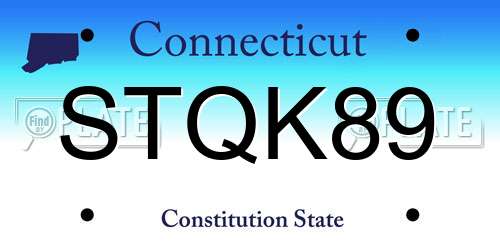 STQK89 Connecticut License Plate