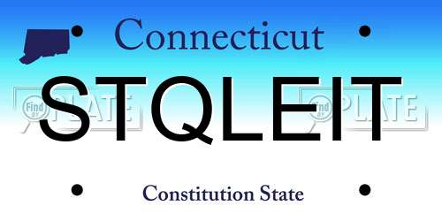 STQLEIT Connecticut License Plate