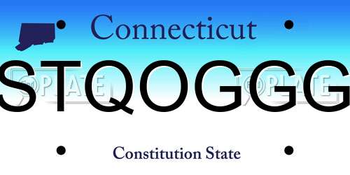 STQOGGG Connecticut License Plate
