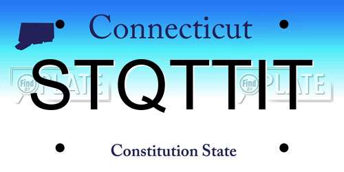 STQTTIT Connecticut License Plate
