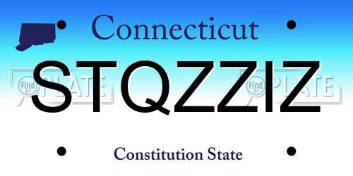 STQZZIZ Connecticut License Plate
