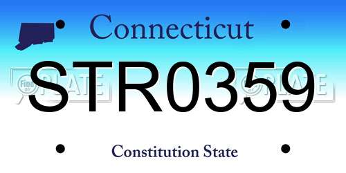 STR0359 Connecticut License Plate