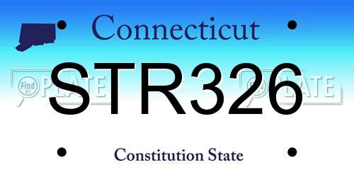 STR326 Connecticut License Plate