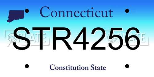 STR4256 Connecticut License Plate