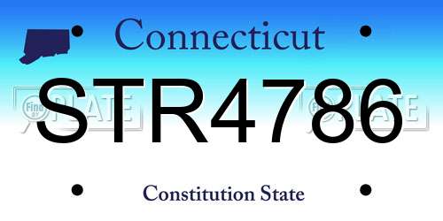 STR4786 Connecticut License Plate