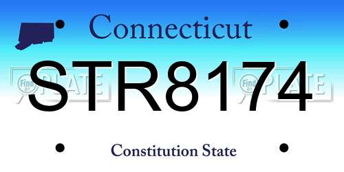 STR8174 Connecticut License Plate