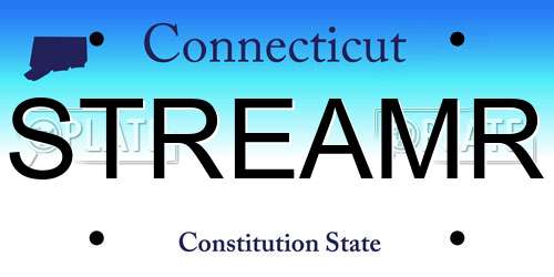STREAMR Connecticut License Plate