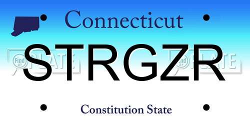 STRGZR Connecticut License Plate
