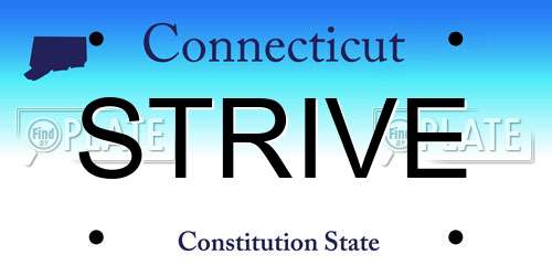 STRIVE Connecticut License Plate