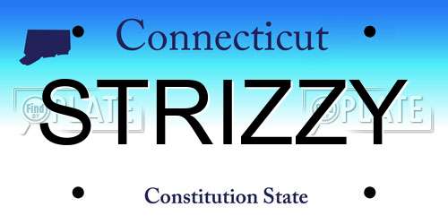 STRIZZY Connecticut License Plate