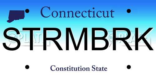 STRMBRK Connecticut License Plate