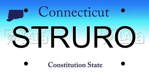 STRURO Connecticut License Plate