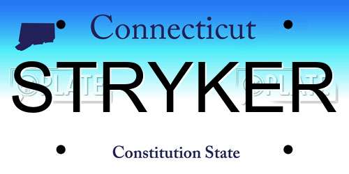 STRYKER Connecticut License Plate