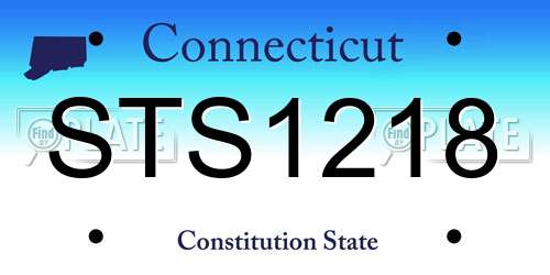 STS1218 Connecticut License Plate
