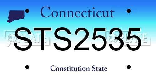 STS2535 Connecticut License Plate