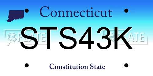 STS43K Connecticut License Plate