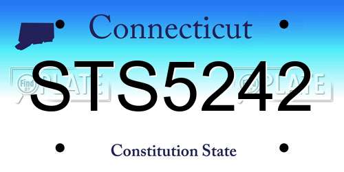 STS5242 Connecticut License Plate