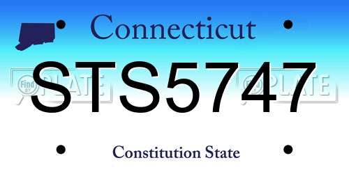 STS5747 Connecticut License Plate