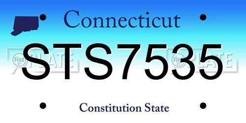 STS7535 Connecticut License Plate