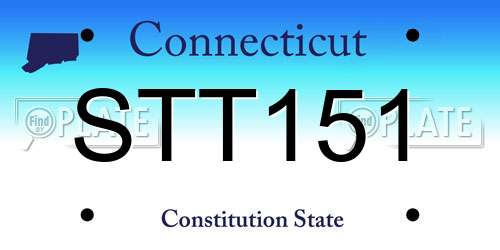 STT151 Connecticut License Plate