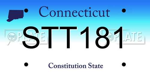 STT181 Connecticut License Plate