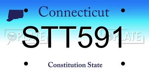 STT591 Connecticut License Plate