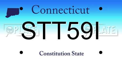 STT59I Connecticut License Plate