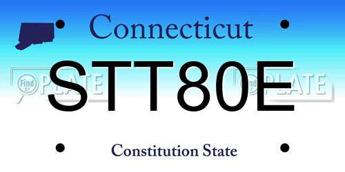 STT80E Connecticut License Plate