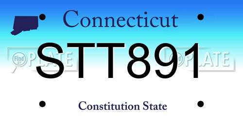 STT891 Connecticut License Plate