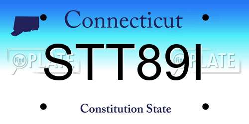 STT89I Connecticut License Plate