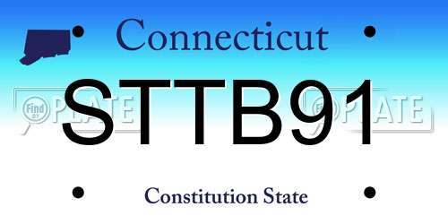 STTB91 Connecticut License Plate