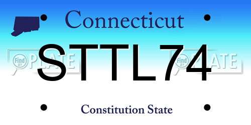 STTL74 Connecticut License Plate
