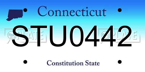 STU0442 Connecticut License Plate
