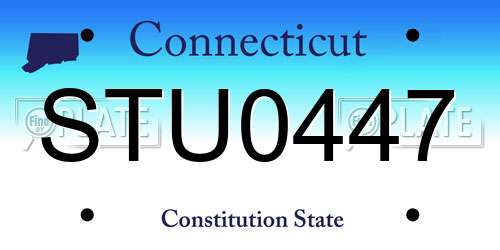 STU0447 Connecticut License Plate