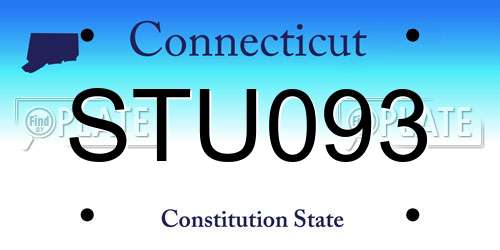 STU093 Connecticut License Plate