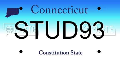 STUD93 Connecticut License Plate