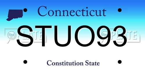 STUO93 Connecticut License Plate