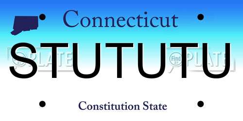 STUTUTU Connecticut License Plate