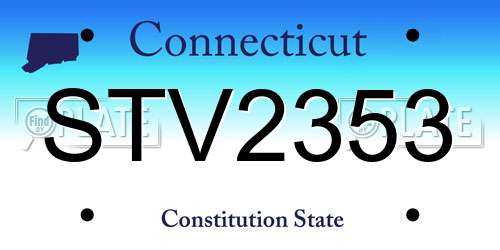 STV2353 Connecticut License Plate