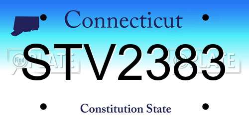 STV2383 Connecticut License Plate