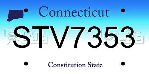 STV7353 Connecticut License Plate
