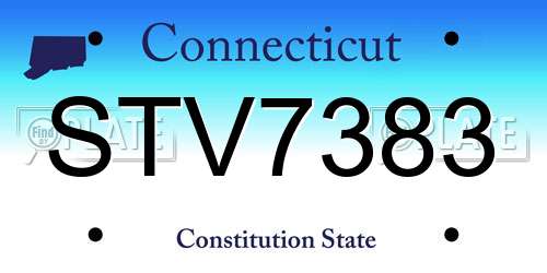 STV7383 Connecticut License Plate